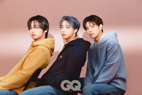 Selling GQ magazine featuring Stray Kids in Tommy Hilfiger pictorial.