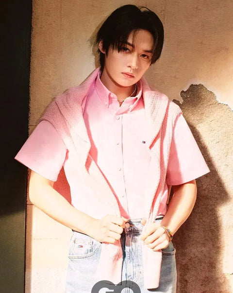 Selling GQ magazine featuring Stray Kids in Tommy Hilfiger pictorial.