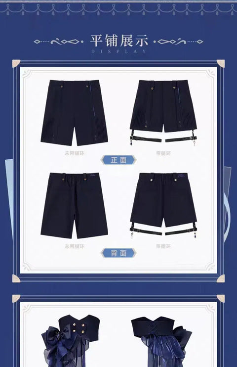 Genshin Impact Furina Theme Series High Waist Uniform Shorts