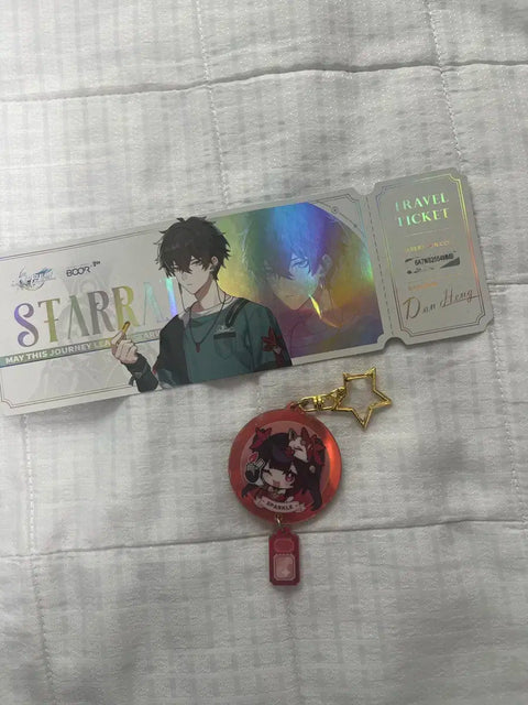 Honkai Star Rail BHC Chicken Collaboration Dan Heng Ticket Sparkle Keychain Bundle (Until 8/21)
