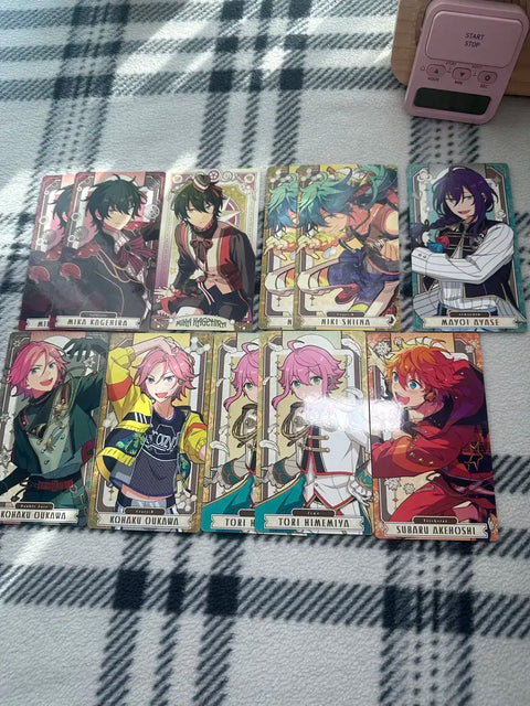 Ensemble Stars! Arcana cards, all together: Mika, Niki, Kohaku, Tori, Subaru, Mayoi?