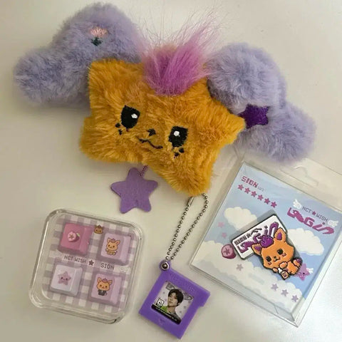 NCT Wish Wish Doll Sion Login Keyring Badge Jjapchu Sio-ning