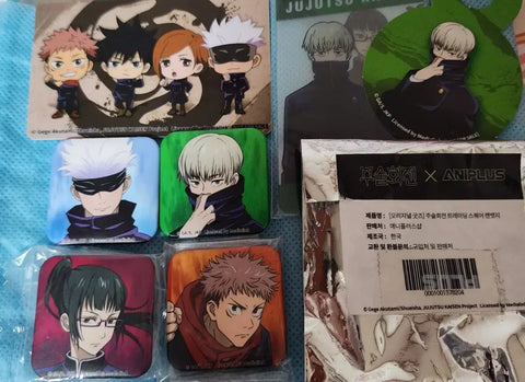 Jujutsu Kaisen Aniplus Hợp tác Cafe Gojo Inumaki Maki Itadori Can Badge Photocard