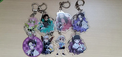 Demon Slayer character acrylic keychain/rubber keychain