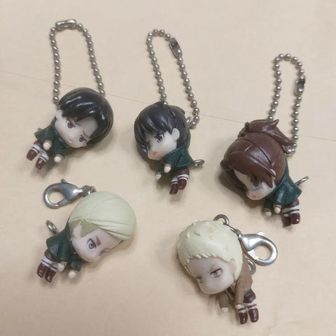 Attack on Titan Classic Gacha Tube Strap Keyring Levi Eren Erwin Hange Reiner