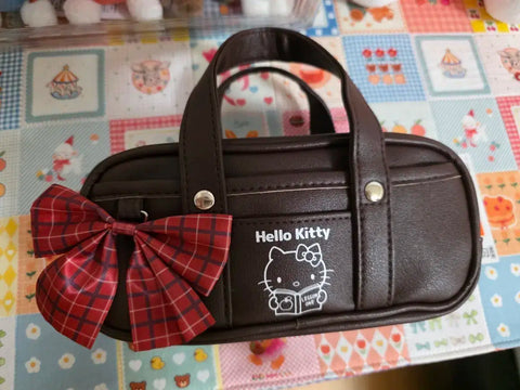Hello Kitty school bag pen pouch pencil case brown