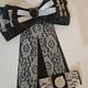 Cheering stick ribbon decoration, black ribbon brooch