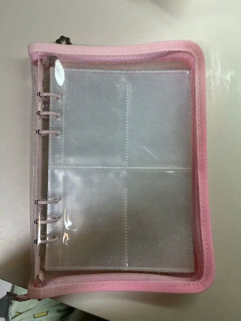 Pink zipper binder
