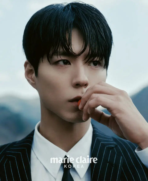 Selling Marie Claire magazine with Park Bo-gum on the cover.