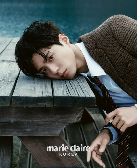 Selling Marie Claire magazine with Park Bo-gum on the cover.