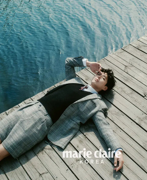Selling Marie Claire magazine with Park Bo-gum on the cover.