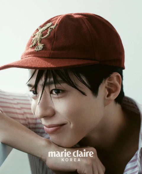 Selling Marie Claire magazine with Park Bo-gum on the cover.