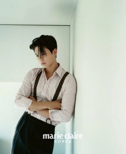Selling Marie Claire magazine with Park Bo-gum on the cover.