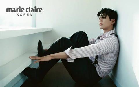 Selling Marie Claire magazine with Park Bo-gum on the cover.