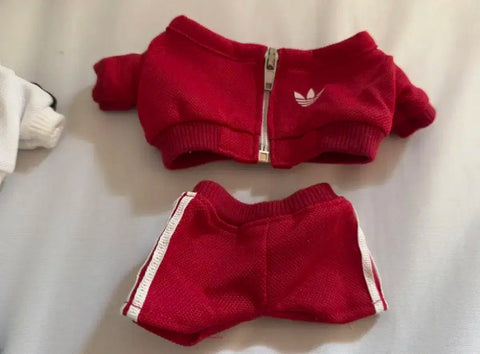 20cm doll clothes cotton doll Adidas tracksuit jersey set red