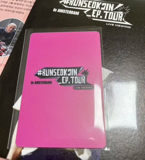 Run Seokjin ep. Tour in Amsterdam Live Viewing Special Benefit Postcard and Plastic Photocard