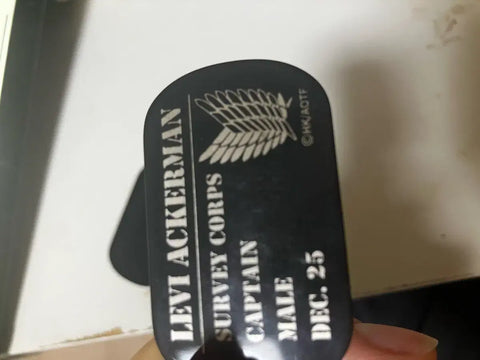 Attack on Titan Eren Levi Official Dog Tag