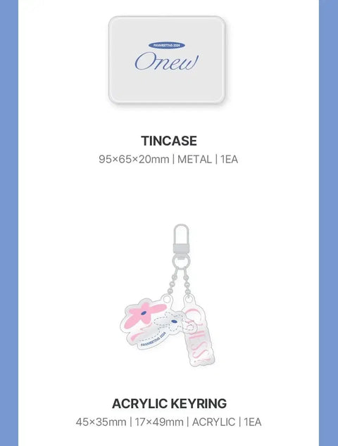 SHINee Onew GUESS Fan Meeting Acrylic Keyring Tin Case Set Unopened Transfer