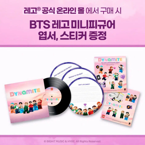 BTS Dynamite Lego Sticker Postcard Limited Edition