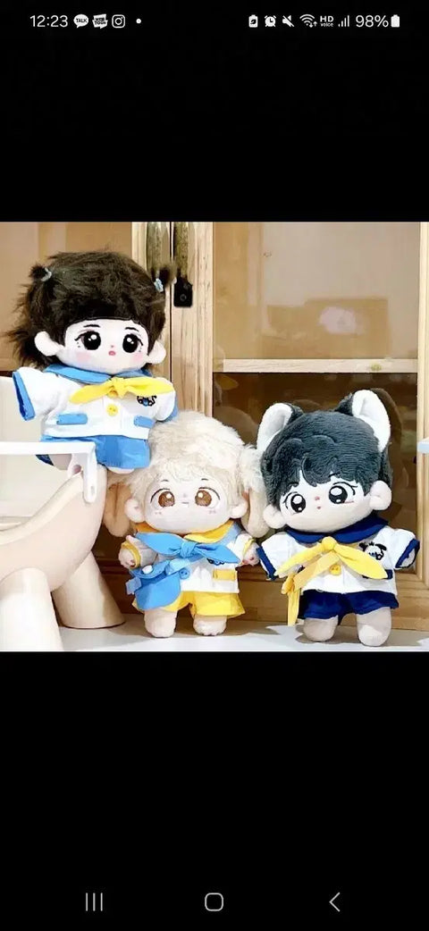 10cm kindergarten uniform cotton doll clothes
