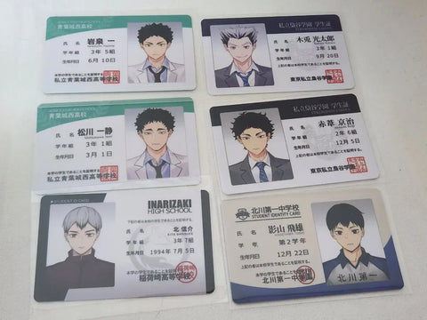 RemooMoo Student ID Batch Bokuto, Akaashi, Kageyama, Kita, Iwaizumi, Matsukawa