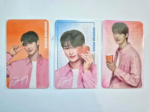 Byeon Woo-seok Official Grip Tok + Dunkin Photocards V1, 2, 3 Bundle Sale