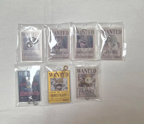 One Piece Wanted Poster Magnet Keychain Gold Nika Luffy Brook Sunny Go Teach Jinbe