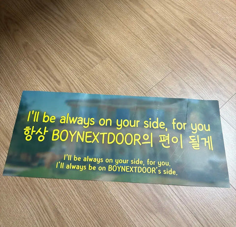Selling BOYNEXTDOOR Paradise first concert slogan.