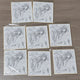 Blue Lock knock-off Jubei Tsurugi Zantetsu Original Art Color Paper 7 Piece Set