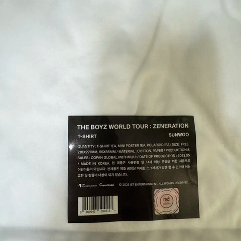 THE BOYZ Generation Short Sleeve Sunwoo Transfer
