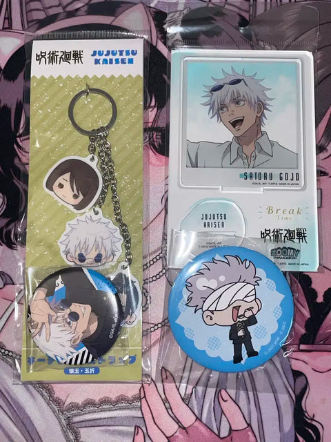 Jujutsu Kaisen Gojo Satoru Goods Bundle Acrylic Stand Can Badge Keychain