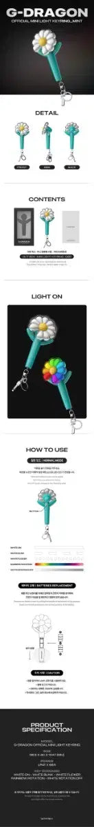 G-Dragon Übermensch Mini Light Keyring Mint Black GD Übermensh