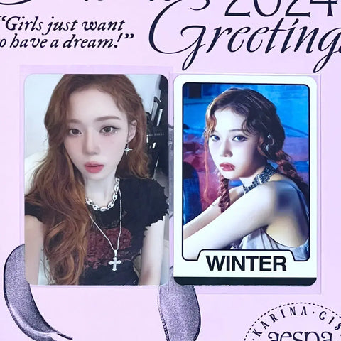 aespa Winter photocard 2 cards as a set for sale. aespa photocard Karina Dirty Work Whiplash Dream