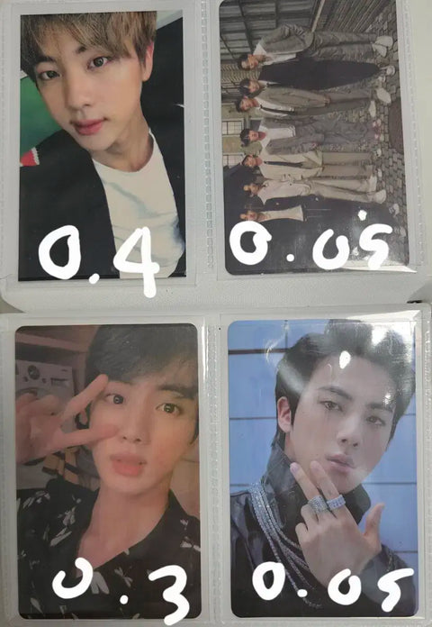 Selling official BTS photocards.