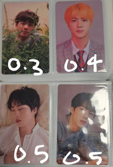 Selling official BTS photocards.