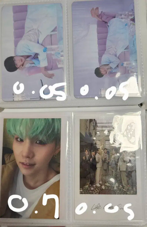 Selling official BTS photocards.
