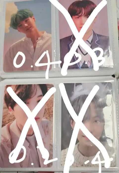 Selling official BTS photocards.