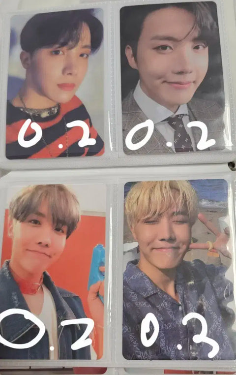 Selling official BTS photocards.