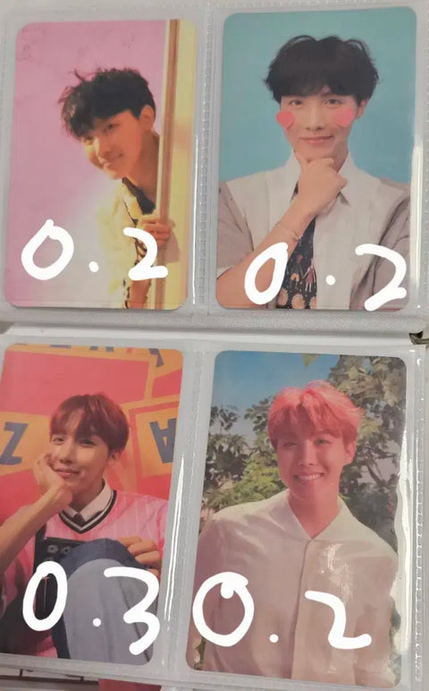 Selling official BTS photocards.