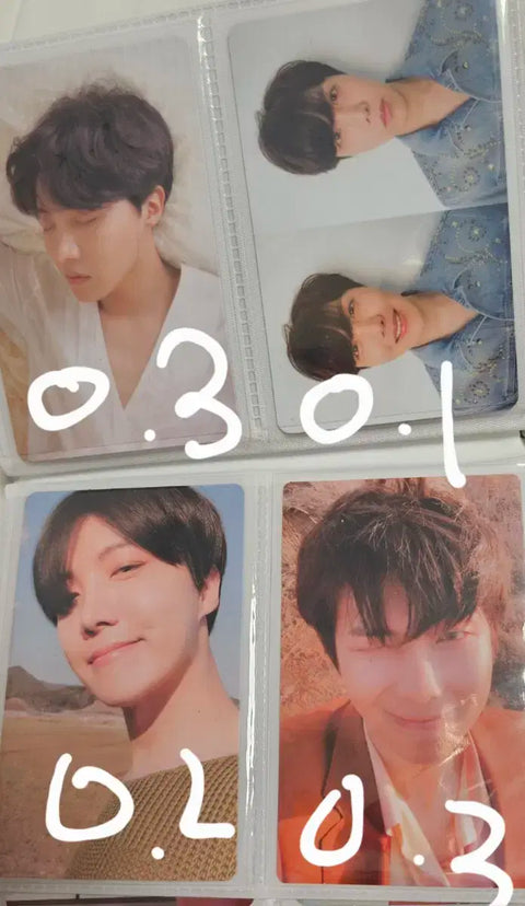 Selling official BTS photocards.