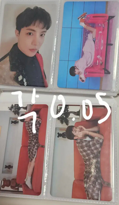 Selling official BTS photocards.