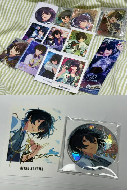 Ensemble Stars Ritsu set, can badge, Pasha, Pashatts, Animate Cafe, Corotta, folding screen acrylic stand