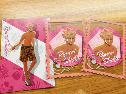 Blue Lock Shido Ryusei and gallery bonus postcard coaster set