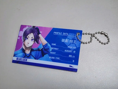 Blue Lock Reo Original Drawing Character Profile Card Keychain Charm