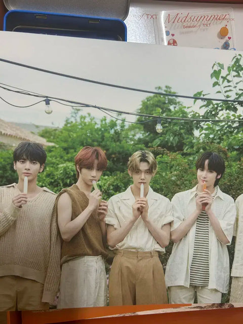 TXT (TOMORROW X TOGETHER) Midsummer Sky Blue Version Full Set, includes特典 (benefit/special gift)