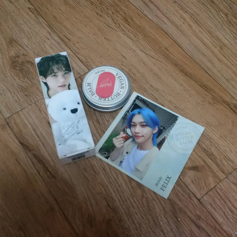 Stray Kids SKZ Felix Nacific Vegan Butter Balm + Hand Cream Paper Box + Postcard Bundle