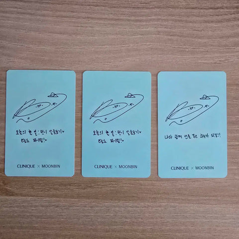 Astro Moonbin Clinique photocard 3-piece set for sale