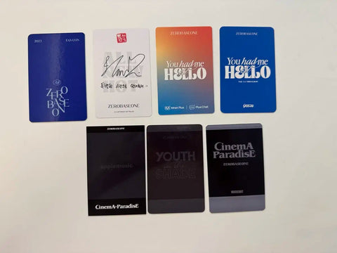 ZEROBASEONE ZB1 ZEBONE Sung Hanbin photocards, 7 cards total