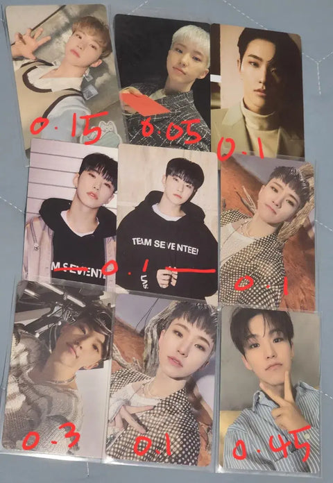 Seventeen photocard transfer Jeonghan Wonwoo DK Dino Hoshi