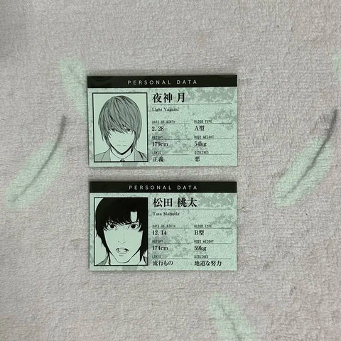 Death Note Yagami Light Matsuda Tota Original Art Profile Card Set